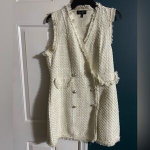 Cream Tweed Vest Dress Size XL